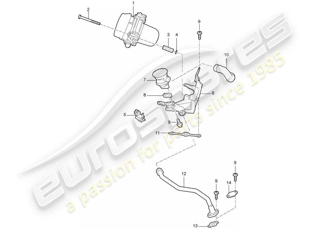 porsche cayman 987 (2008) air injection part diagram