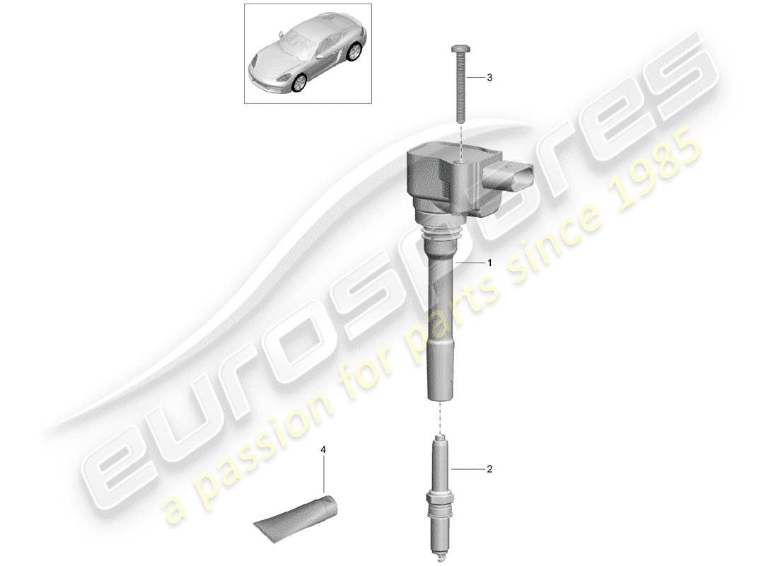 porsche 718 cayman (2020) ignition system part diagram