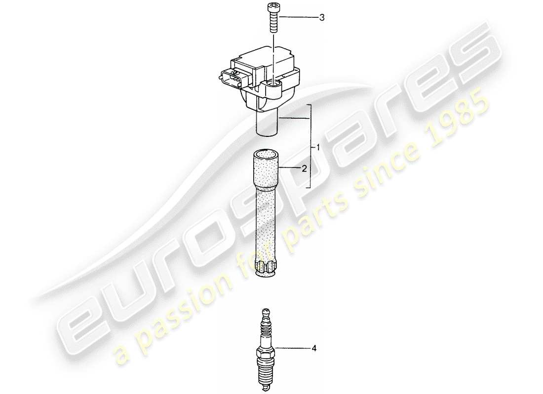 porsche boxster 986 (2001) ignition system part diagram