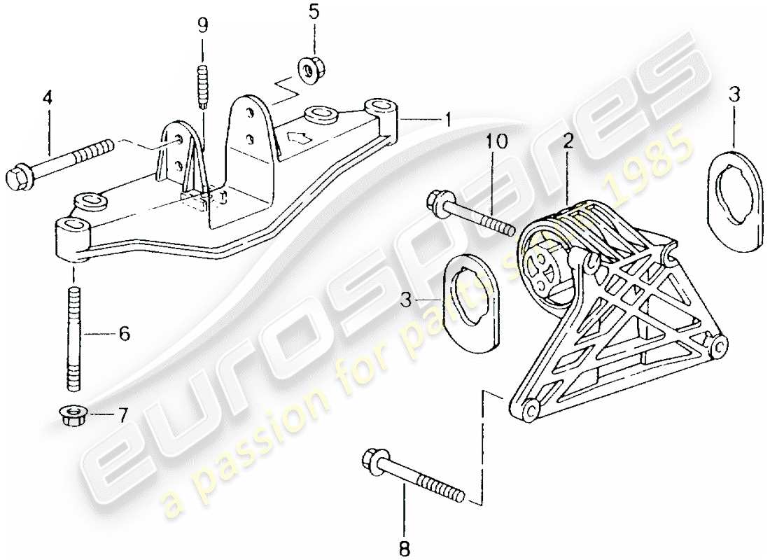 porsche boxster 986 (2001) engine lifting tackle part diagram