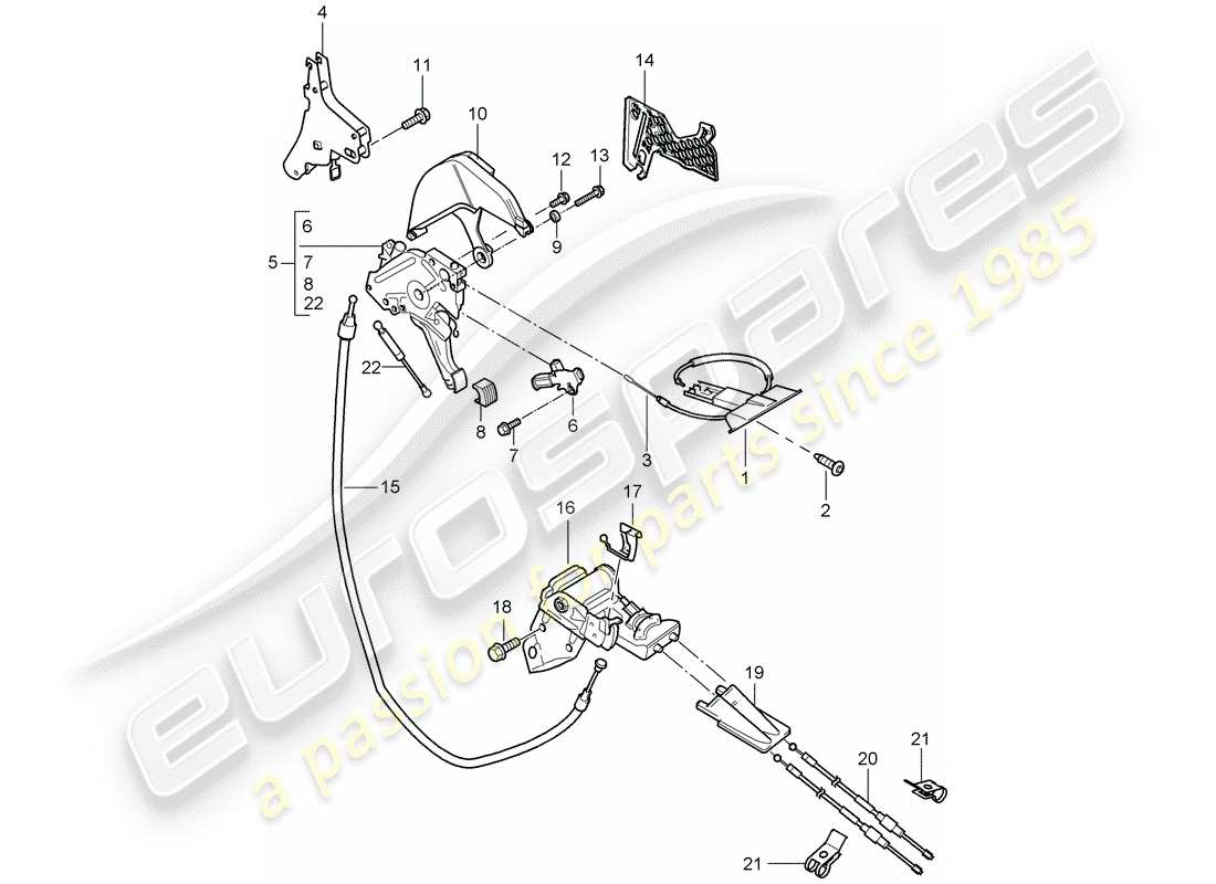 porsche cayenne (2008) foot-operat. parking brake part diagram