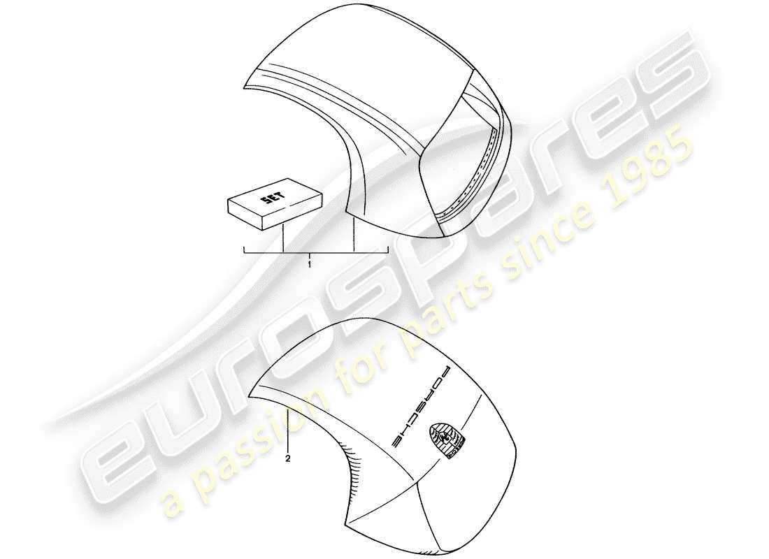 porsche tequipment catalogue (2003) hardtop part diagram