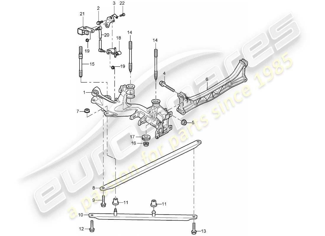 porsche 996 gt3 (2005) rear axle - side panel - bracket part diagram