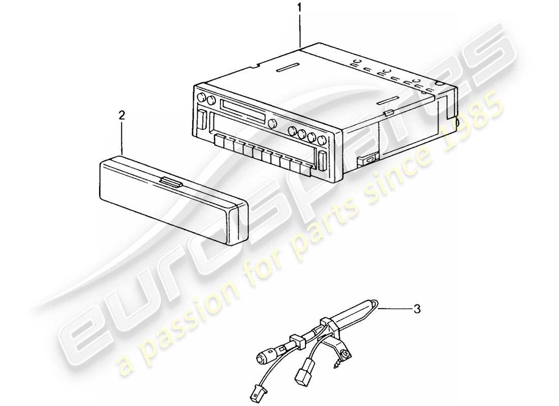 porsche 996 gt3 (2001) radio unit part diagram