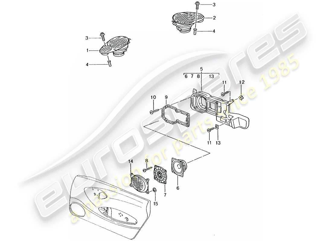 porsche 996 t/gt2 (2005) loudspeaker - loudspeaker - m 680/mj.02- - see group - 9/11/06 part diagram