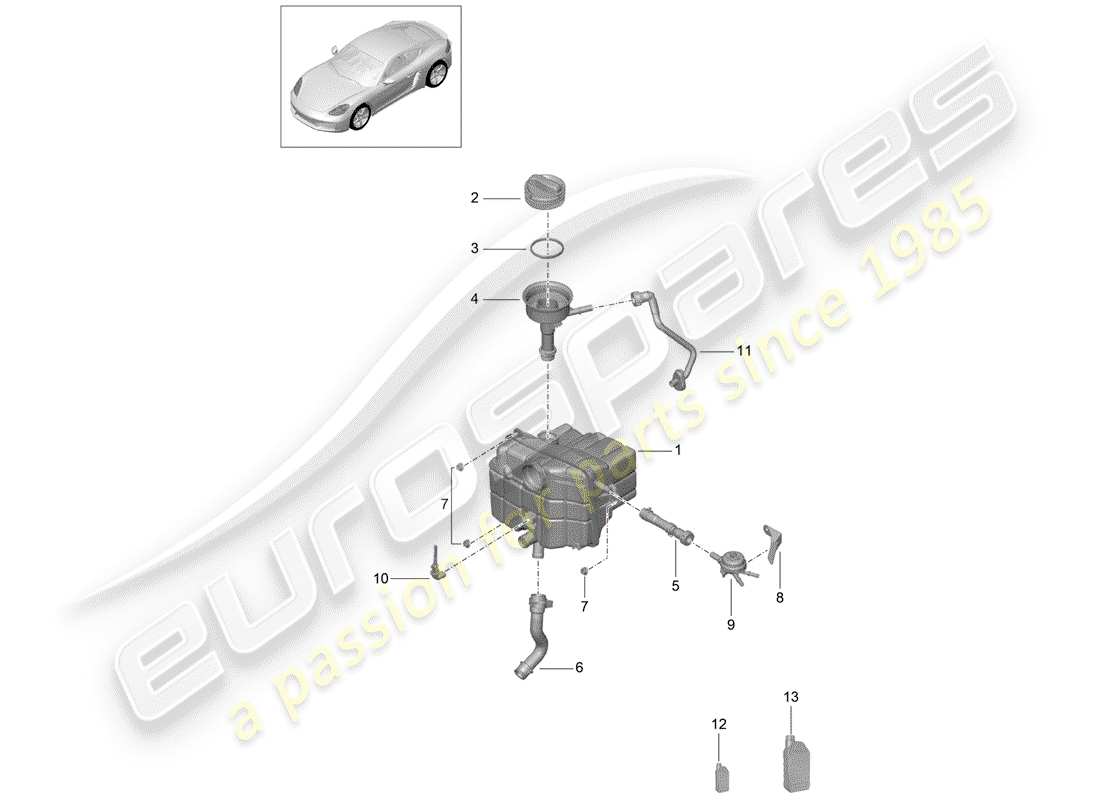 porsche 718 cayman (2020) water cooling part diagram