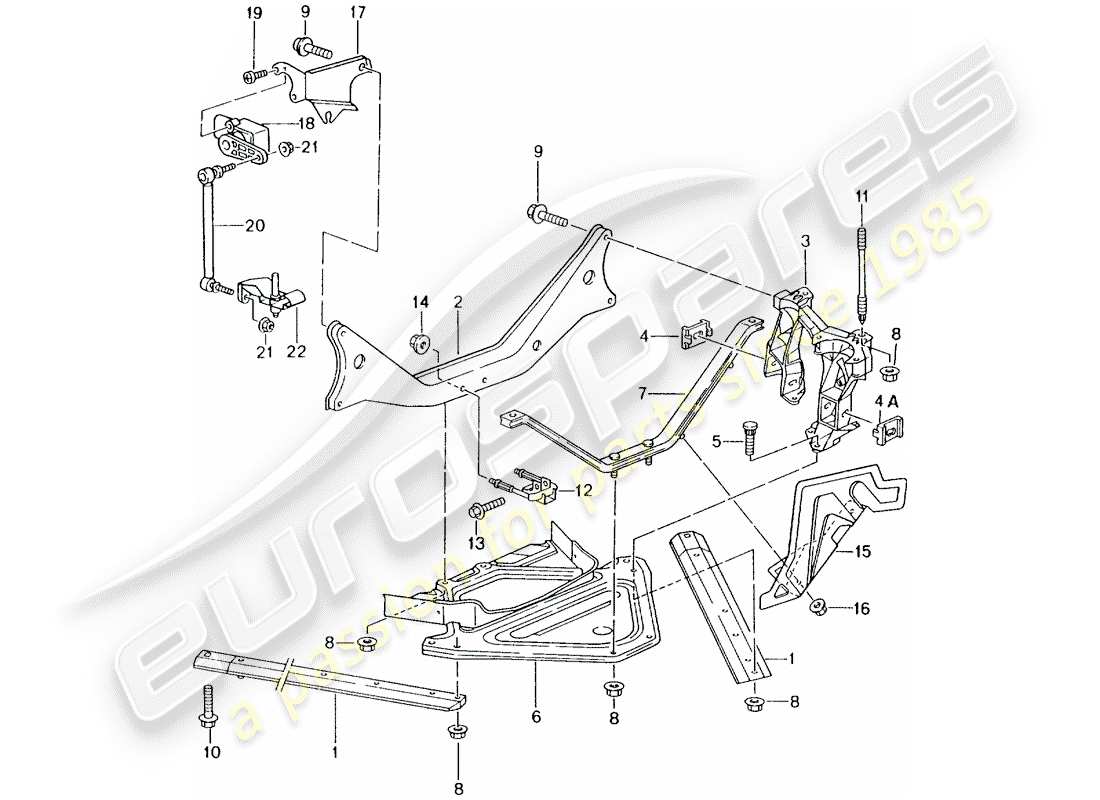 porsche boxster 986 (2003) rear axle - side panel - bracket part diagram