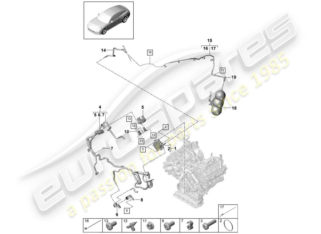 porsche panamera 971 (2019) vacuum system part diagram