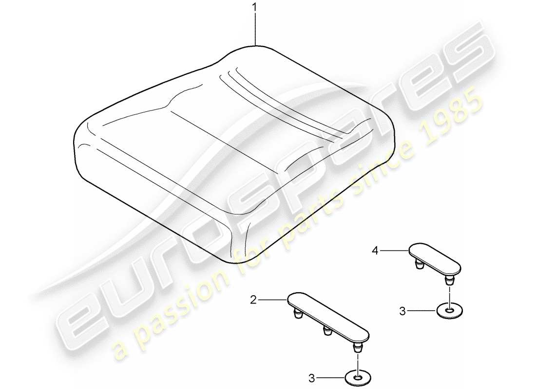 porsche 996 t/gt2 (2002) back seat cushion part diagram