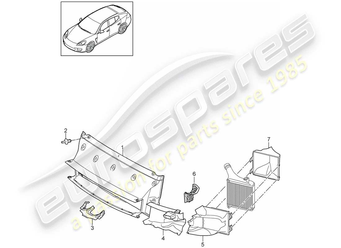 porsche panamera 970 (2012) air duct part diagram