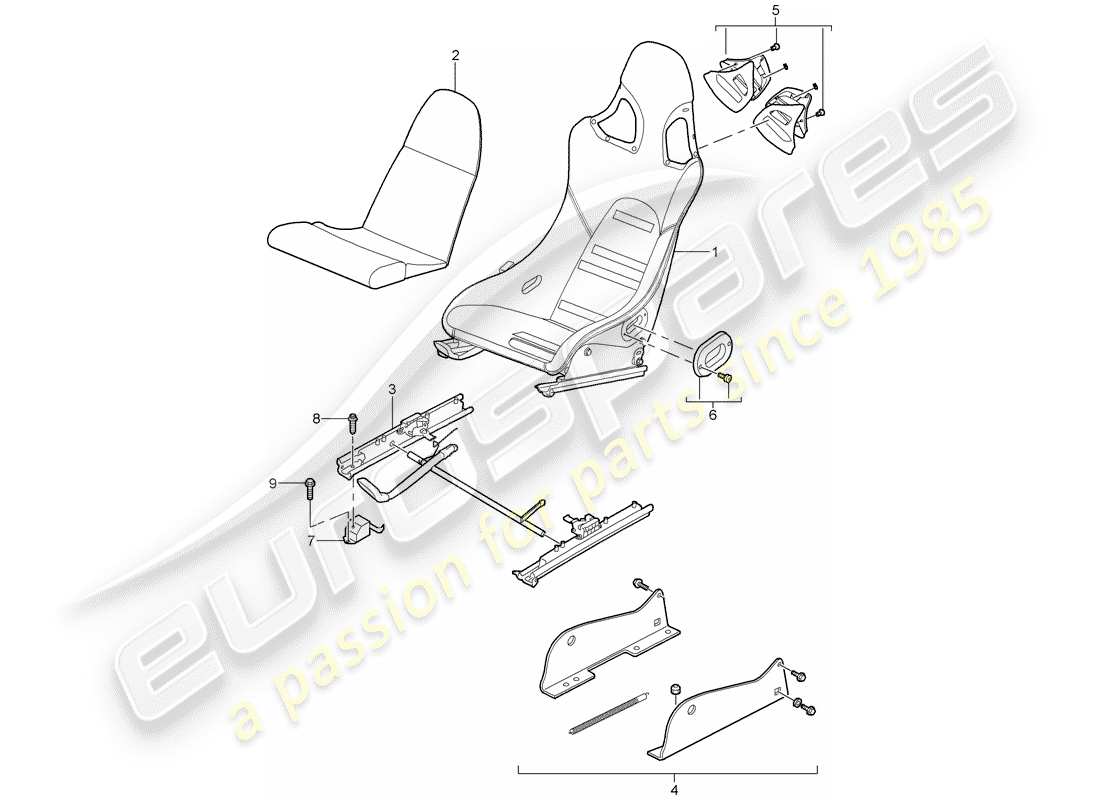 porsche carrera gt (2006) carrera gt - seat - d - mj 2004>> part diagram