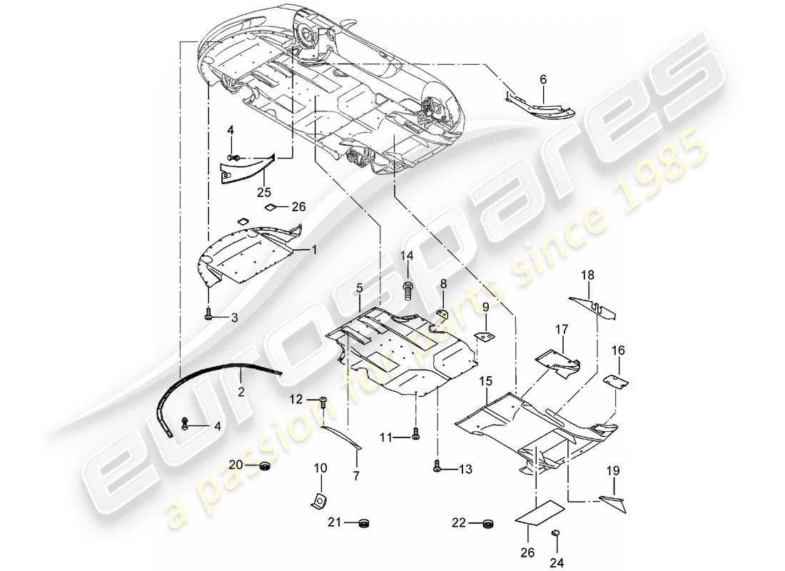 porsche carrera gt (2006) underbody part diagram