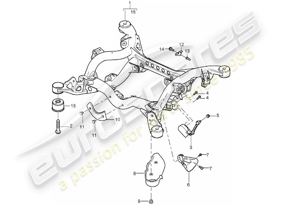 porsche cayenne (2006) rear axle part diagram