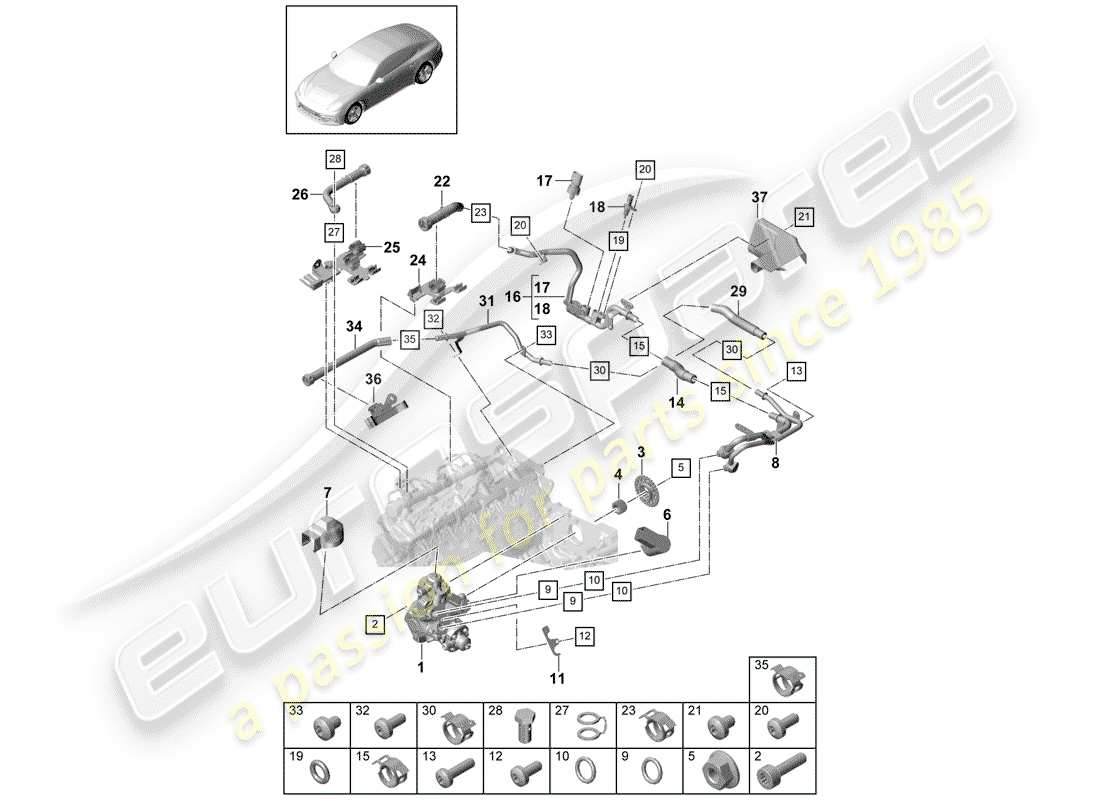 porsche panamera 971 (2020) high pressure pump part diagram