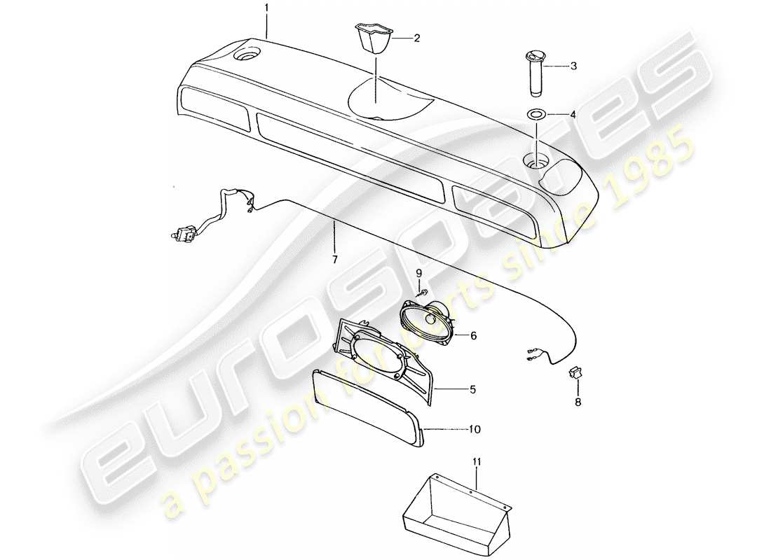 porsche boxster 986 (2003) stowage box - f 98-ws605 603>> - d - mj 1998>> part diagram