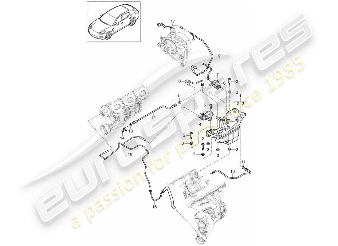 porsche panamera 970 (2012) vacuum tank part diagram