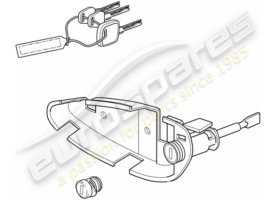 porsche boxster 986 (2003) repair kits - 1 set lock cylinders part diagram