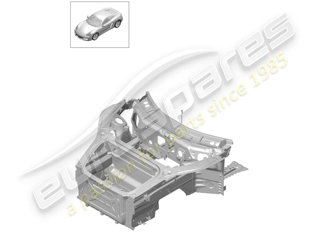 porsche cayman 981 (2014) front end part diagram