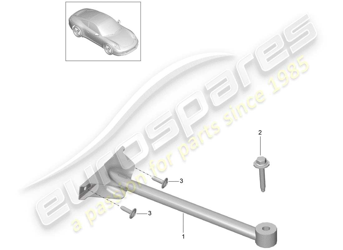 porsche 991 (2015) dome strut part diagram