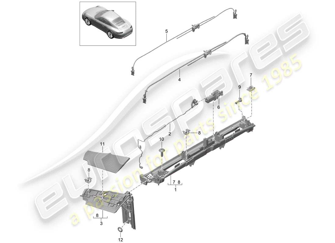 porsche 991 (2015) flap part diagram