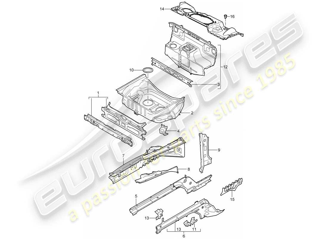 porsche cayman 987 (2007) front end part diagram