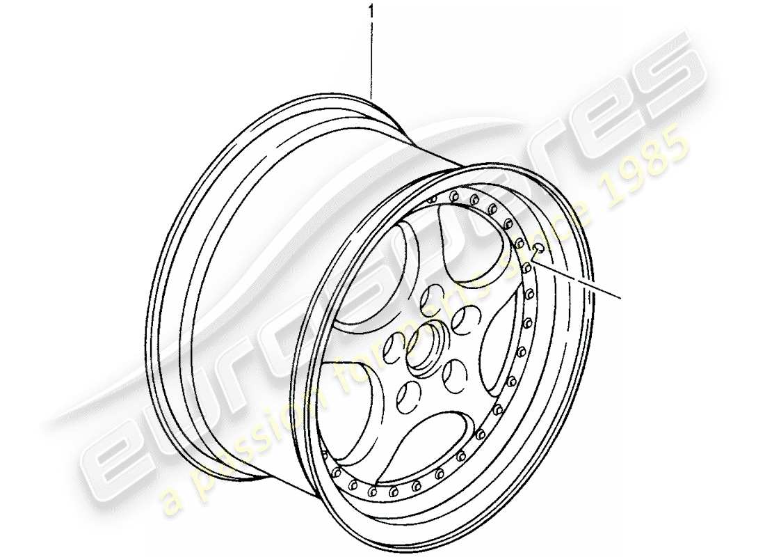 porsche replacement catalogue (1969) alloy wheels part diagram