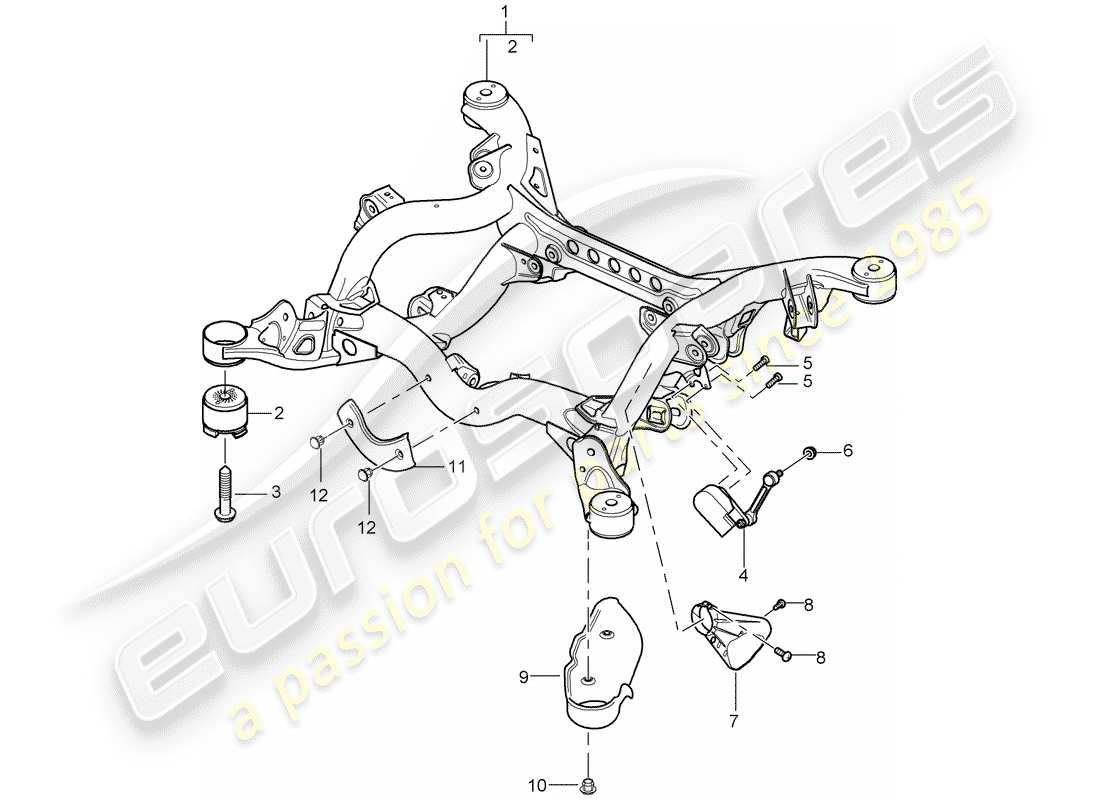 porsche cayenne (2008) rear axle part diagram