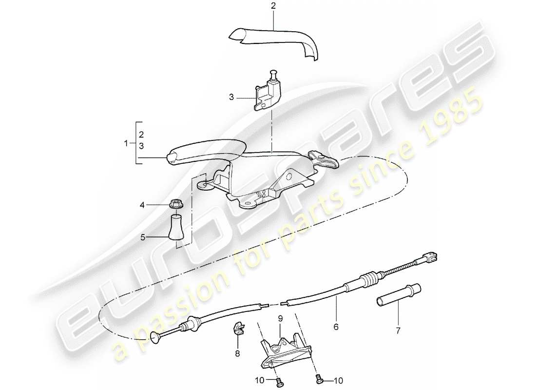 porsche boxster 987 (2005) handbrake part diagram