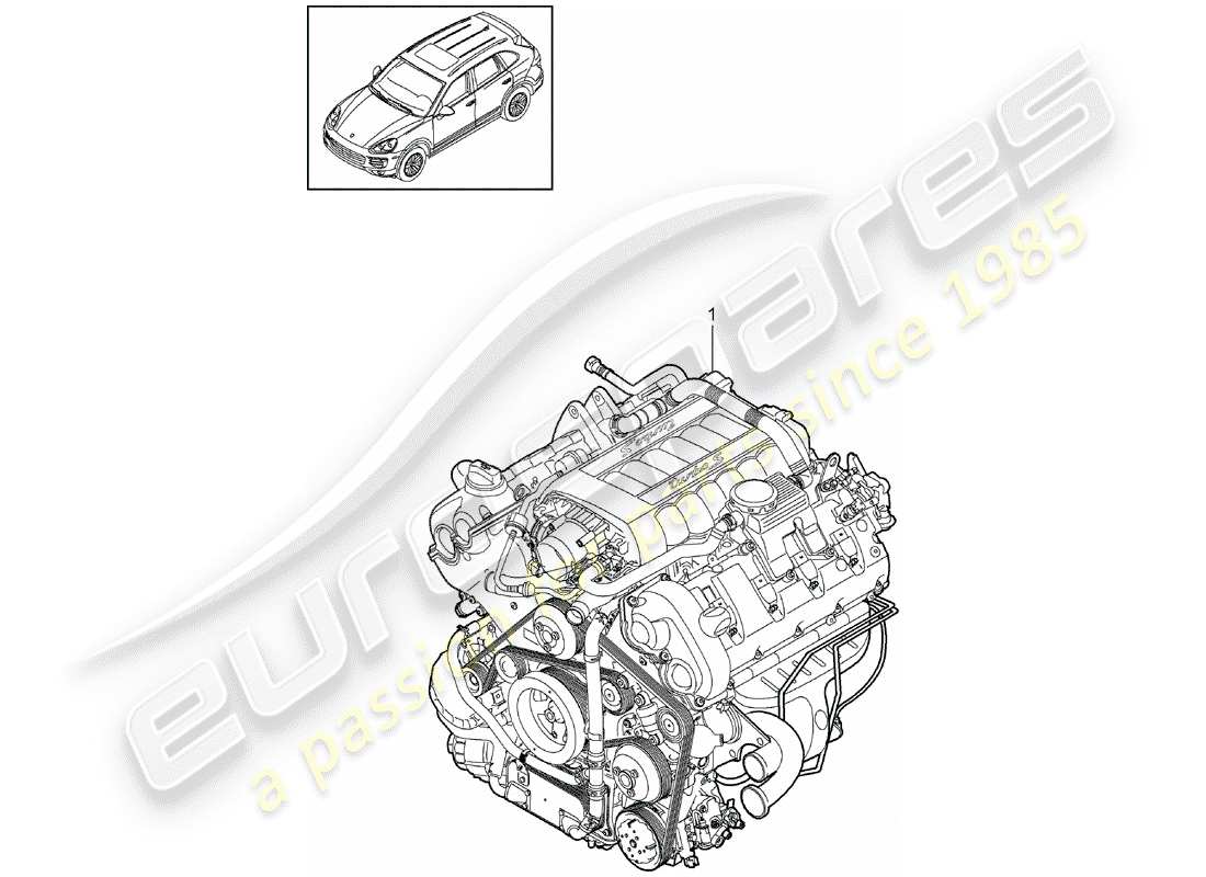 porsche cayenne e2 (2018) replacement engine part diagram