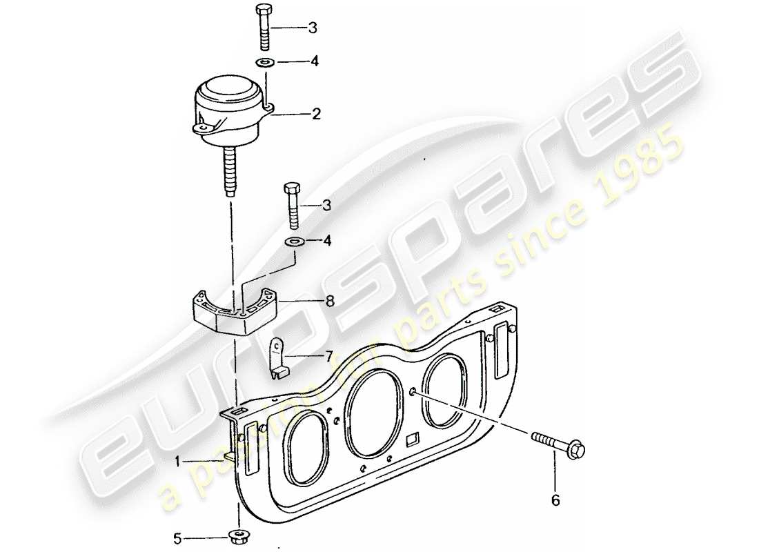 porsche 996 t/gt2 (2002) engine suspension part diagram