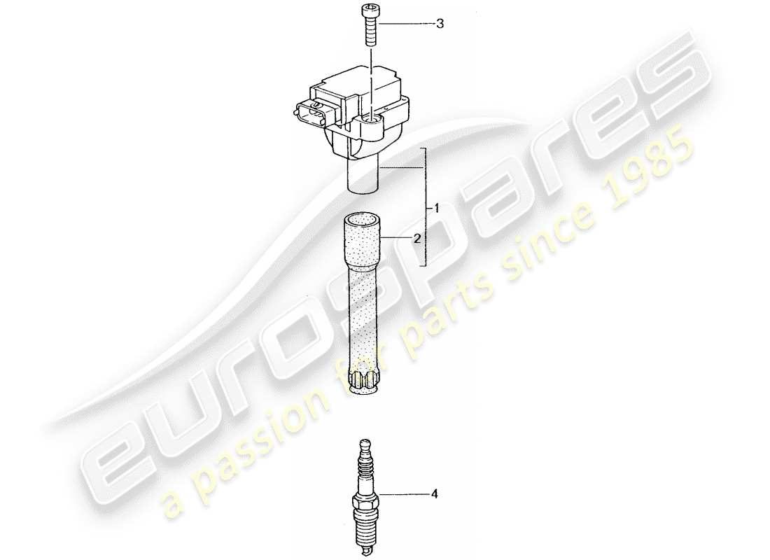 porsche 996 t/gt2 (2002) ignition system part diagram