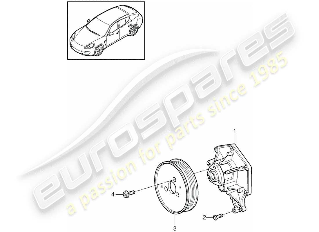 porsche panamera 970 (2010) water pump part diagram