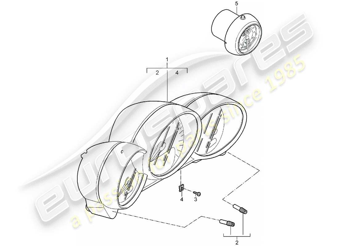 porsche boxster 987 (2005) instruments part diagram