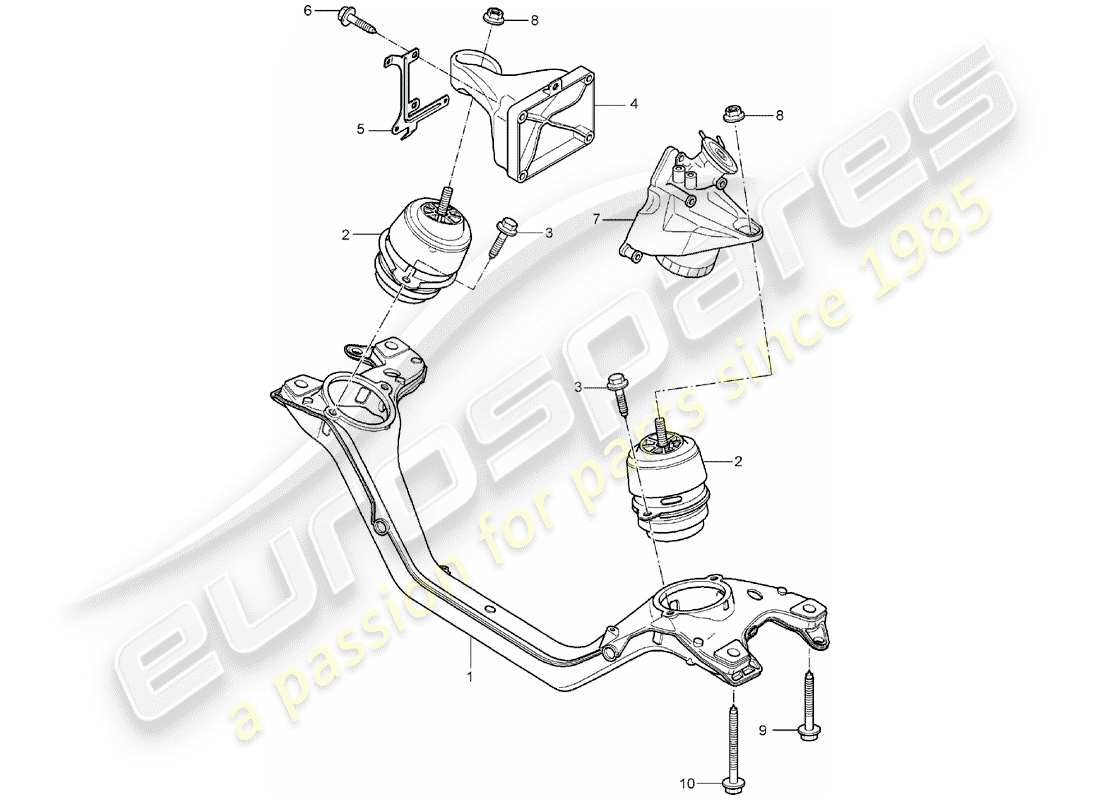 porsche cayenne (2006) engine lifting tackle part diagram