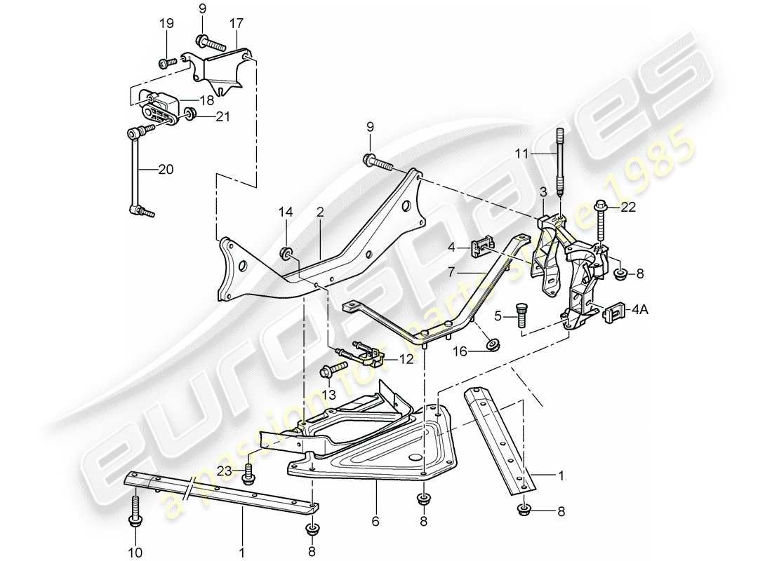 porsche cayman 987 (2008) rear axle part diagram