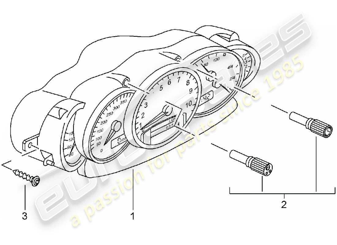 porsche carrera gt (2006) instruments - complete part diagram