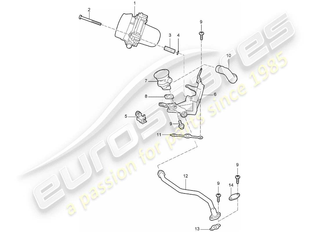 porsche boxster 987 (2005) air injection part diagram