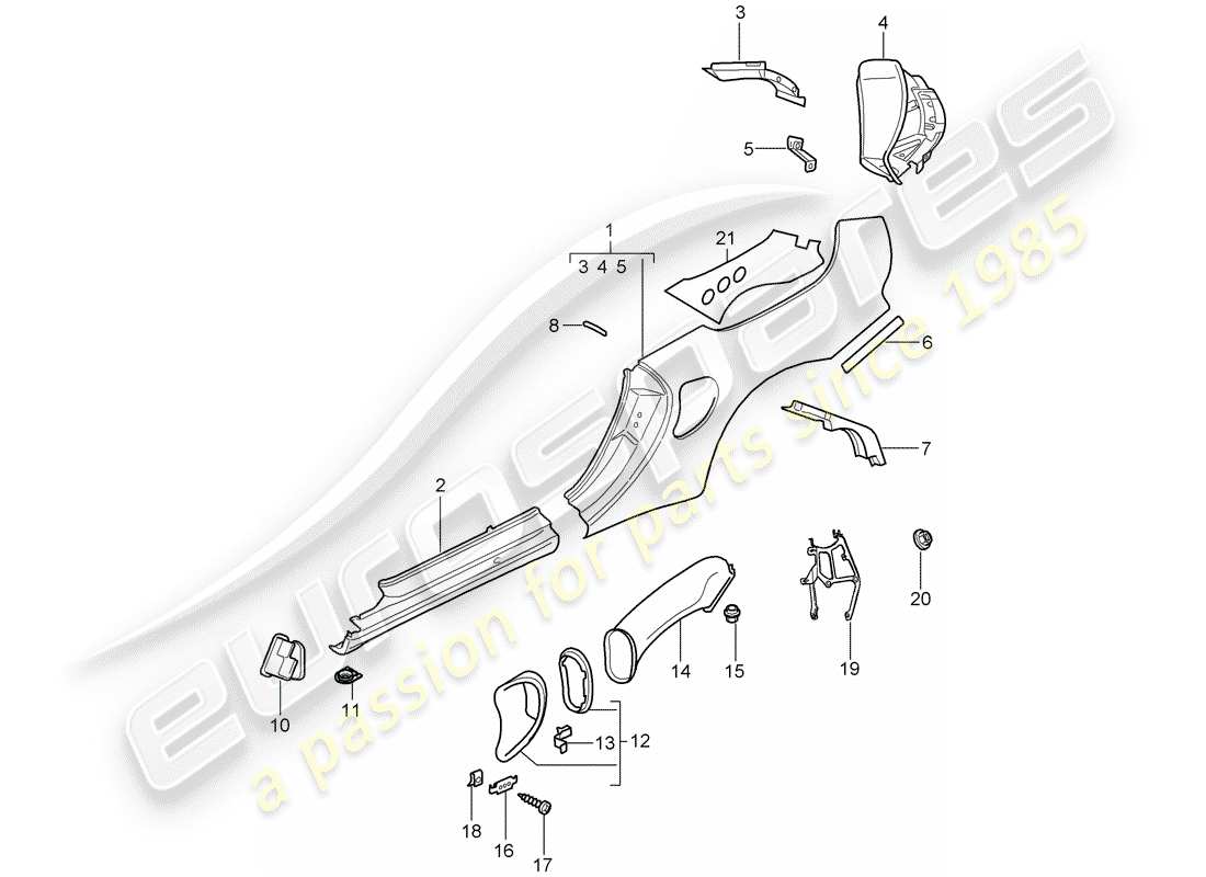 porsche 996 t/gt2 (2002) side panel - d - mj 2004>> part diagram