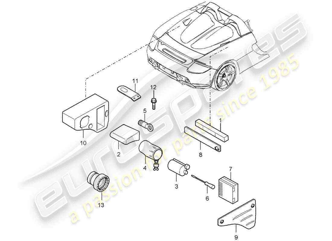 porsche carrera gt (2006) tool part diagram