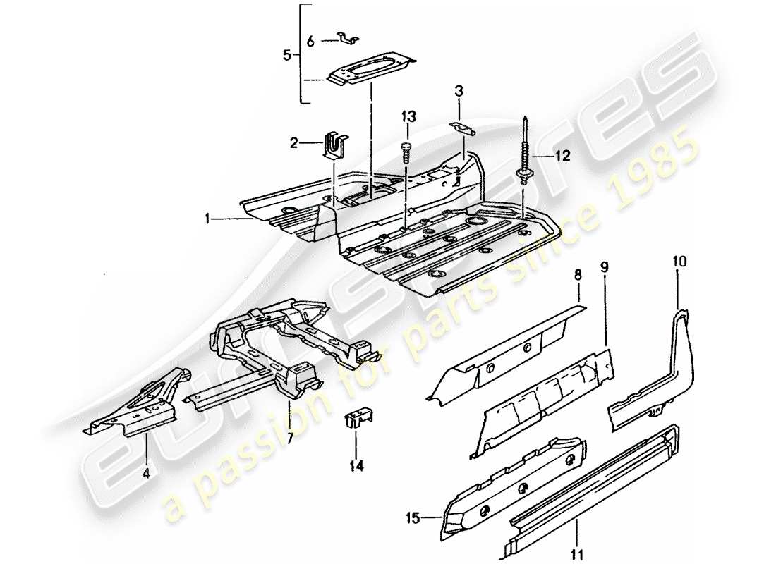 porsche 993 (1995) frame part diagram