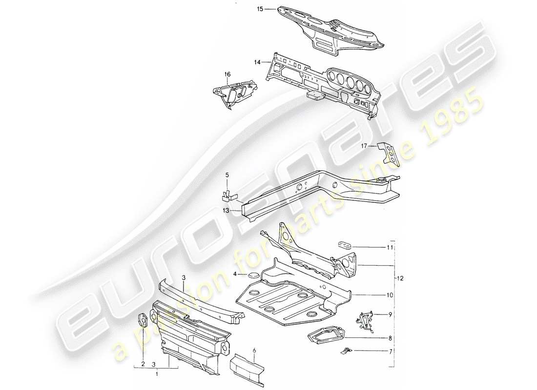 porsche 993 (1996) frame part diagram