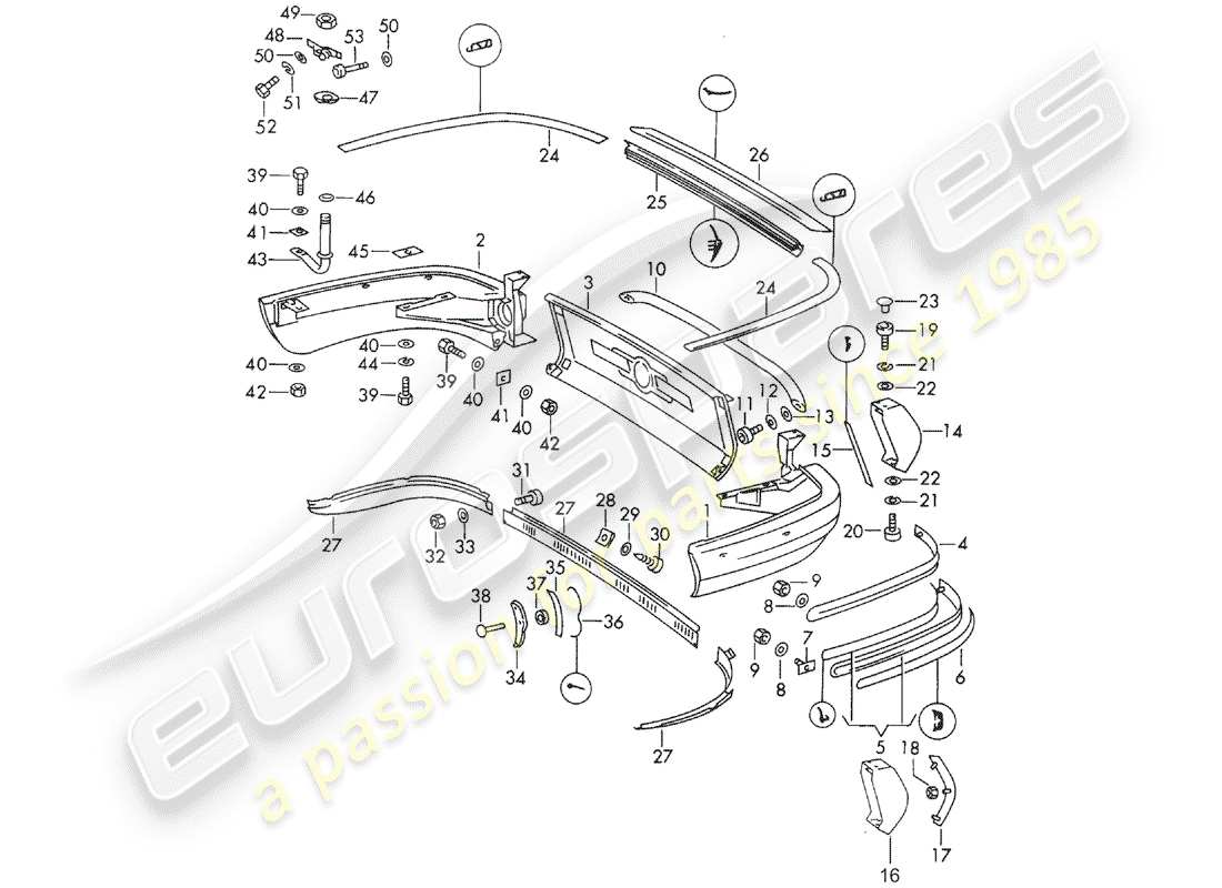 porsche 911/912 (1968) bumper - d >> - mj 1968 part diagram