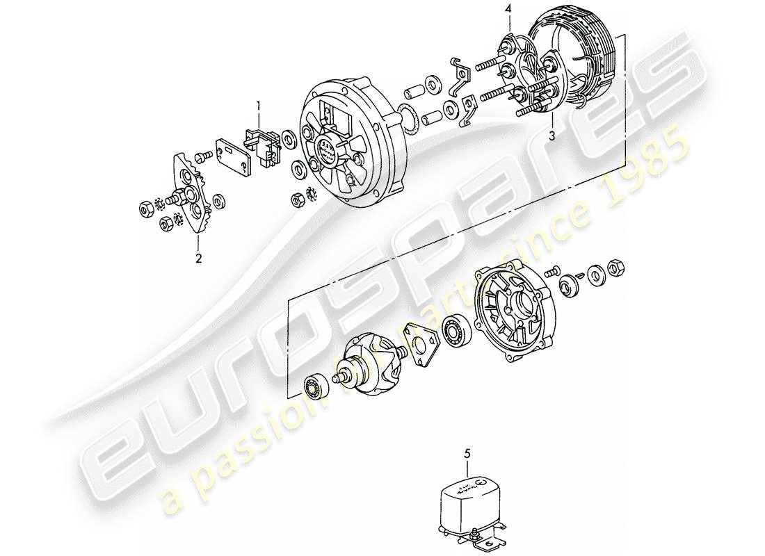 porsche 911/912 (1969) alternator - 490/900 w - d >> - mj 1968 part diagram