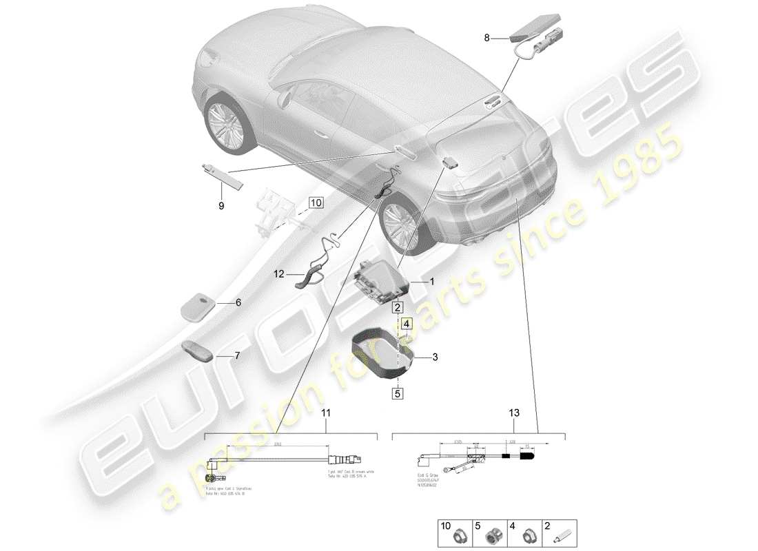 porsche macan (2019) single parts part diagram