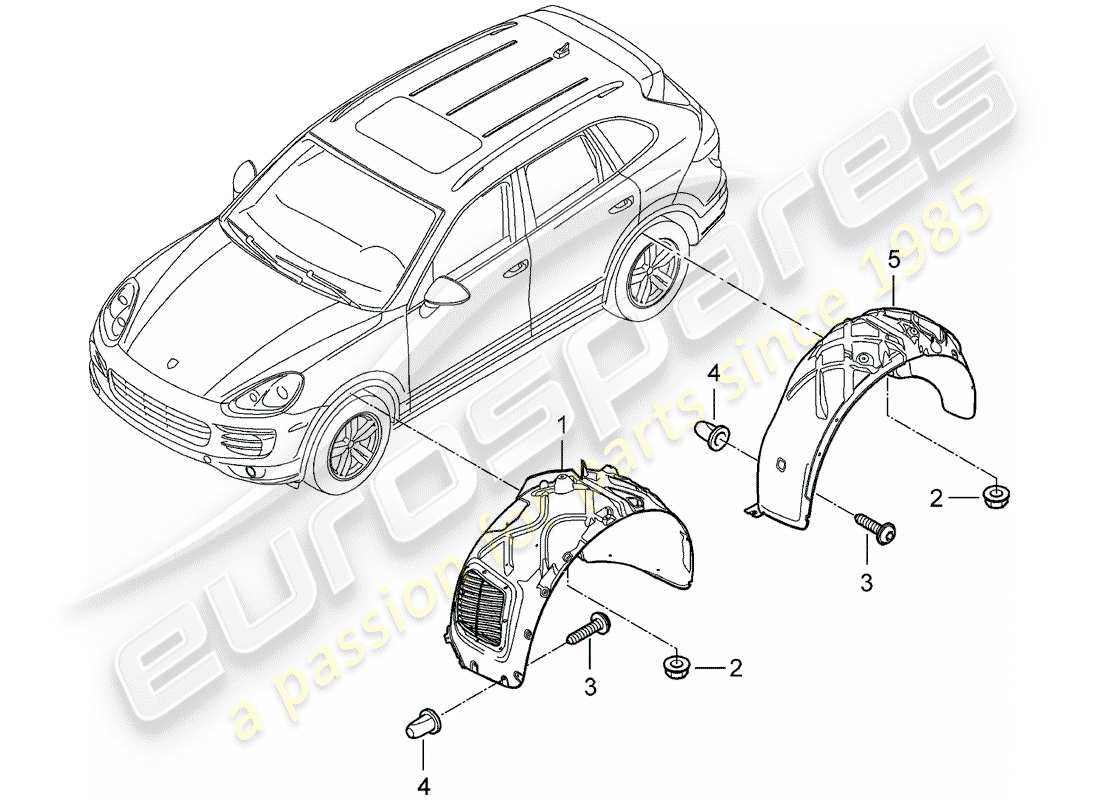 porsche cayenne e2 (2018) lining part diagram