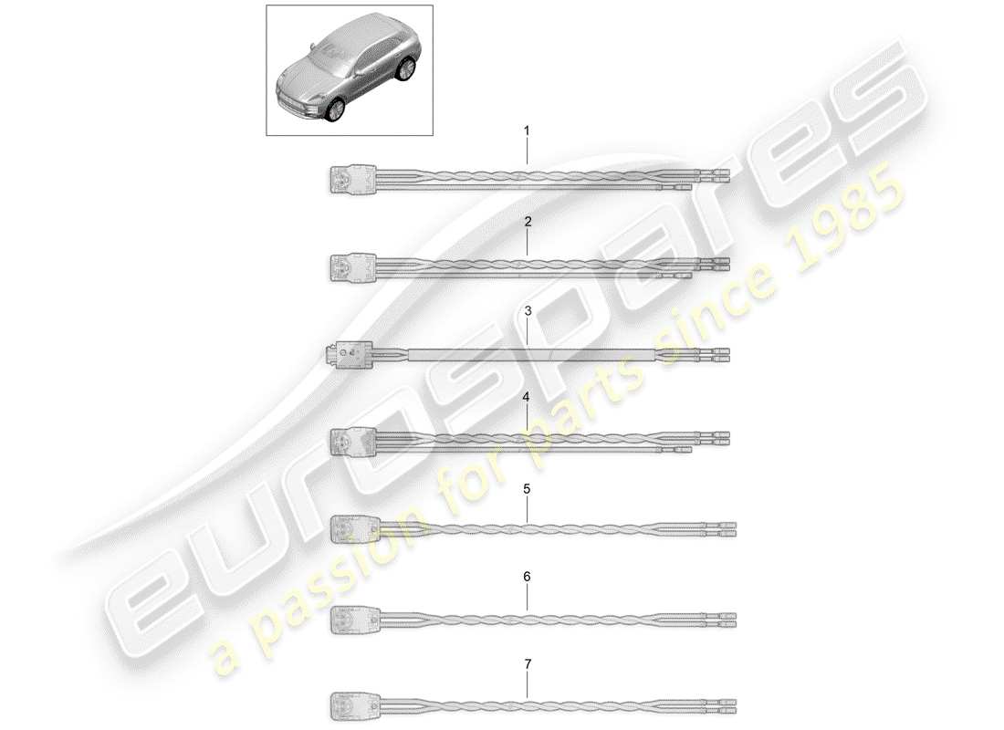 porsche macan (2019) harness part diagram