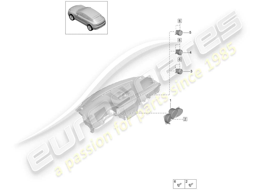 porsche macan (2019) instrument cluster part diagram