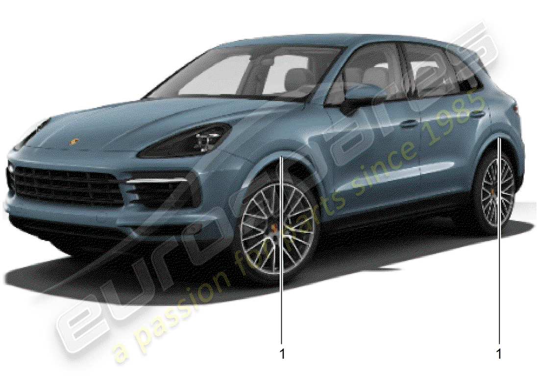 porsche tequipment cayenne (2003) wheel housing extension part diagram