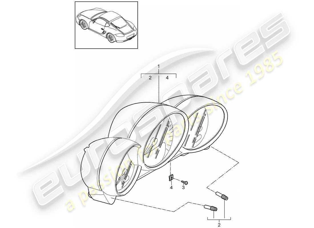 porsche cayman 987 (2011) instruments part diagram