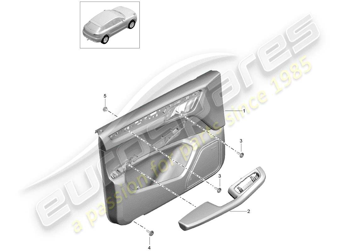 porsche macan (2018) door panel part diagram